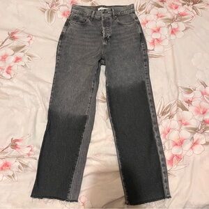 PacSun Eco Black Two-Tone High Waisted Straight Leg Jeans